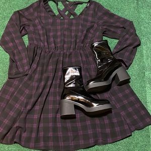 Torrid Black and Purple Midi Dress